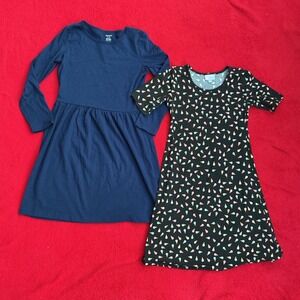 Carter's LuLaRoe Dresses Girls 10 Navy Blue Black Ice Cream Excellent 2pc Bundle